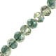 Faceted glass rondelle beads 4x3mm Green ab half plated